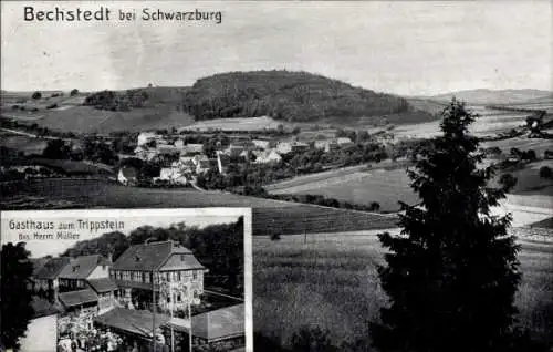 Ak Bechstedt in Thüringen, Gesamtansicht, Gasthaus zum Trippstein, Inh. Herm. Müller