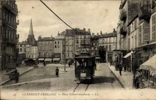 Ak Clermont Ferrand Puy de Dôme, Gilbert Gaillard Platz, Straßenbahn