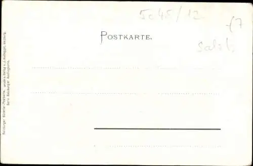 Litho Guggenthal Salzburg, Ortsansicht, Kirche
