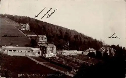 Ak Colwyn Bay Wales, Villen, Berge, Blick auf die Landschaft, vor 1907