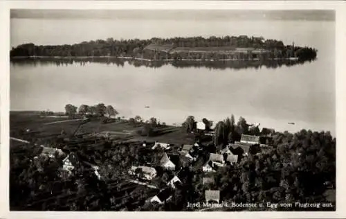 Ak Insel Mainau im Bodensee, Luftbild von  Ansicht vom Flugzeug, ruhiger Bodensee