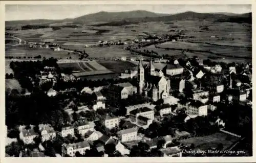 Ak Cham in der Oberpfalz, Fliegeraufnahme