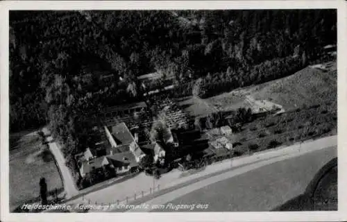 Ak Adelsberg Chemnitz in Sachsen, Luftaufnahme der Heideschänke, Ausflugsort, Gesellschaftssaal, 