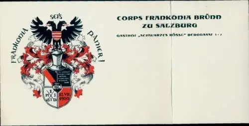 Studentika Klapp Ak Salzburg in Österreich, Corps Frankonia Brünn, Wappen einer Studentenverbindung