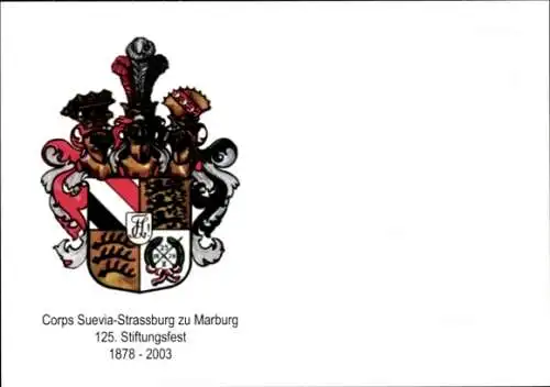 Studentika Ak Marburg an der Lahn, Corps Suevia-Strassburg, 125. Stiftungsfest