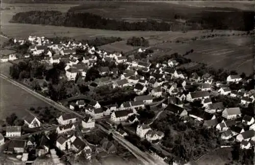 Ak Schwendi in Oberschwaben, Luftaufnahme von  viele Häuser, ländliche Umgebung