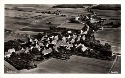 Ak Riedbach in Unterfranken, Luftaufnahme