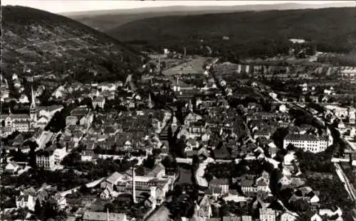 Ak Ettlingen in Baden, Bergblick, Stadtansicht, Albtal,  Architektur