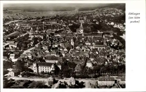 Ak Ettlingen in Baden, Luftaufnahme von   Architektur, Stadtansicht