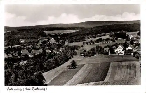 Ak Lutzenberg Althütte in Württemberg, Landschaft mit Dörfern, Feldern, Wald und Himmel