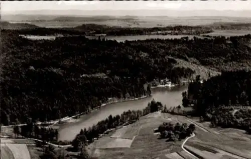 Ak Ebni Kaisersbach in Baden Württemberg, Ebnisee, Fliegeraufnahme