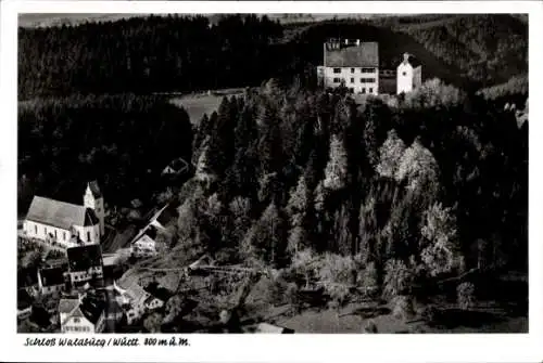 Ak Strümpfelbach Weinstadt in Württemberg, Luftaufnahme von Schloss Waldburg