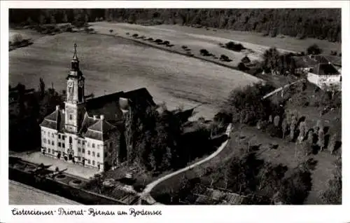 Ak Birnau Uhldingen Mühlhofen am Bodensee, Cistercienser Priorat, Fliegeraufnahme