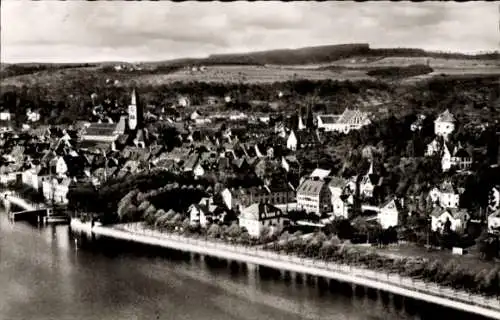 Ak Überlingen am Bodensee, Luftaufnahme von Überlingen, Stadtansicht, Bodenseeufer