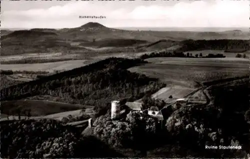Ak Hohenstaufen Göppingen in Württemberg,  Ruine Staufeneck, Landschaft mit Hügeln, Wald.