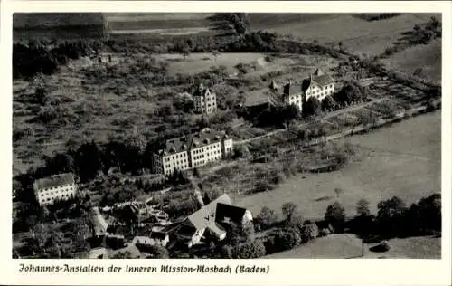 Ak Mosbach am Odenwald Baden, Fliegeraufnahme, Johannes Anstalten der Inneren Mission