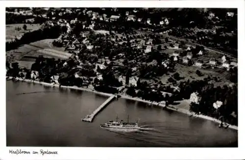 Ak Radolfzell am Bodensee, Luftaufnahme vom  Schiffe, Häuser, Landschaft