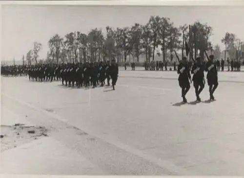 Original Foto Berlin Tiergarten, Ost-West-Allee, Alliiertenparade, um 1945/46, 13 x 17 cm