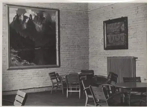 Original Foto Berlin Tiergarten, Zoobunker, Krankenhaus, Aufenthaltsraum, um 1945/46, ca. 13 x 17 cm