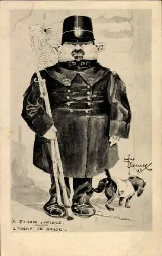 Künstler Ak Brigade Immobile, Agent de Garde