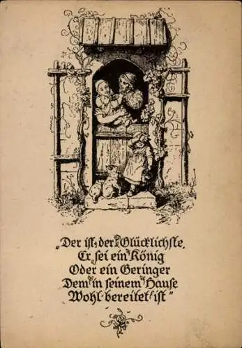 Künstler Ak Richter, Ludwig, Der ist der Glückliche