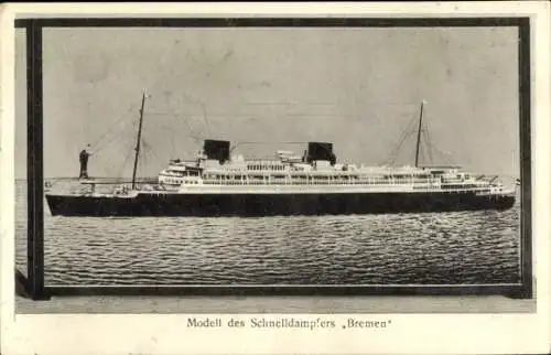 Ak Schnelldampfer Bremen, Modell, Norddeutscher Lloyd Bremen NDL