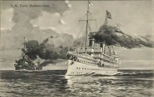 Ak Kaiserliche Marine, S.M. Yacht Hohenzollern