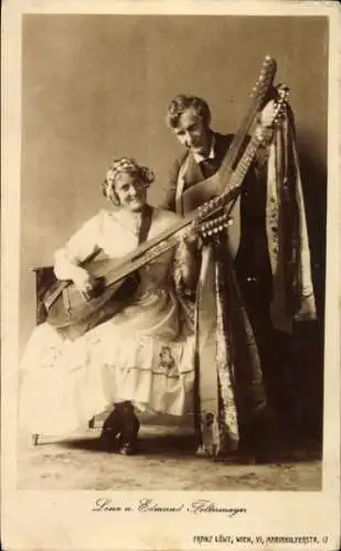 Ak Musiker Lona und Edmund Foltermayer, Lauten