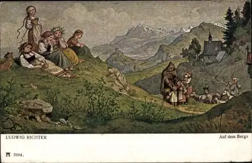 Künstler Ak Ludwig Richter, Auf dem Berge