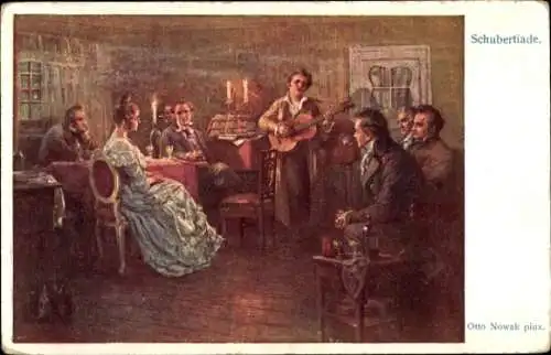 Künstler Ak Otto Nowak, Schubertiade