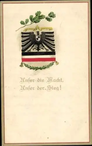 Ak Unser die Macht, unser der Sieg, Wappen, Flagge