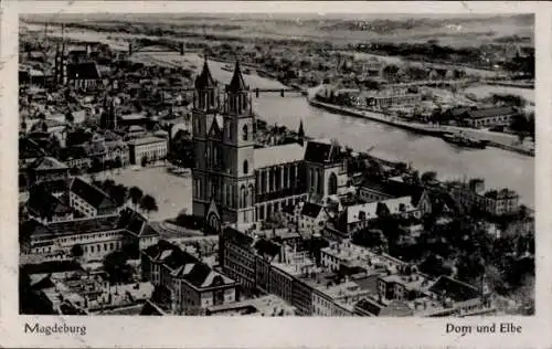 Ak Magdeburg an der Elbe, Dom, Elbe