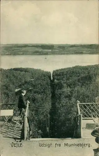 Ak Vejle Jutland Dänemark, Aussicht vom Munkebjerg