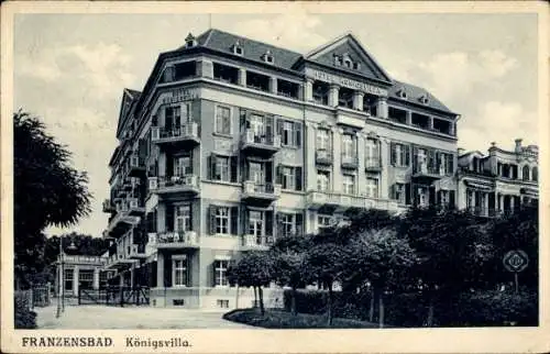 Ak Františkovy Lázně Franzensbad Region Karlsbad, Hotel Königsvilla,  historische Architektur,...