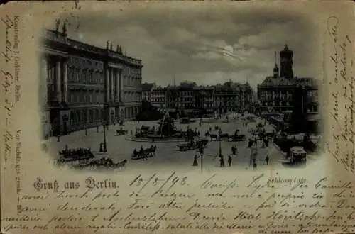 Ak Berlin Mitte, Alexanderplatz, Postkarte aus  historische Architektur, Schriftzüge.