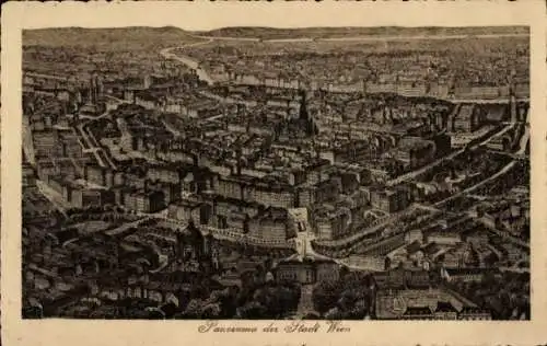 Ak Wien 1 Innere Stadt, Panorama der Stadt  umfassende Stadtansicht