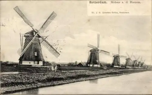 Ak Rotterdam Südholland Niederlande, Mühlen in  Postkarte von J. H. Schaefers, Amsterdam