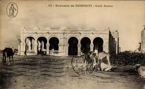 Ak Djibouti Dschibuti, Cafe Arabe, arabisches Kaffeehaus