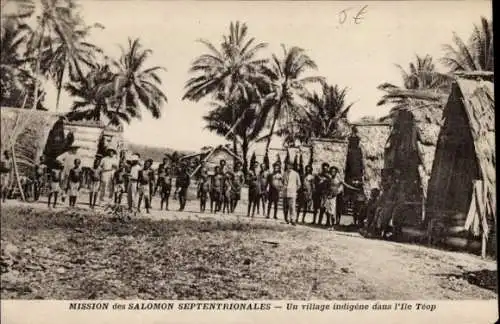 Ak Ile Teop Papua Neuguinea, Mission des Salomon Septentrionales, village indigene