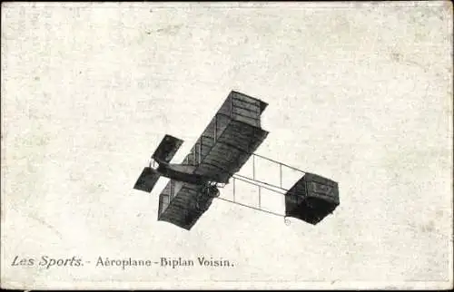 Ak Sports, Flugzeug, Voisin-Doppeldecker