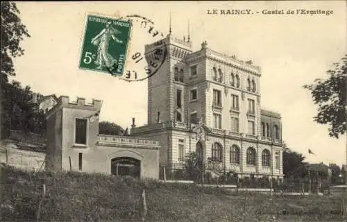 Ak Le Raincy Seine Saint Denis, Castel de l'Ermitage, 5 Centimes, französische Republik