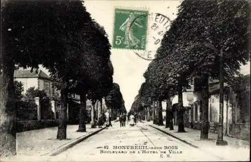 Ak Montreuil sous Bois Seine Saint Denis, Allee zum Rathaus
