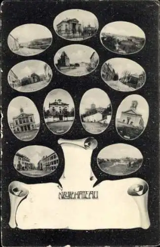 Ak Neufchâteau Lothringen Vosges,  12 Bilder von Sehenswürdigkeiten