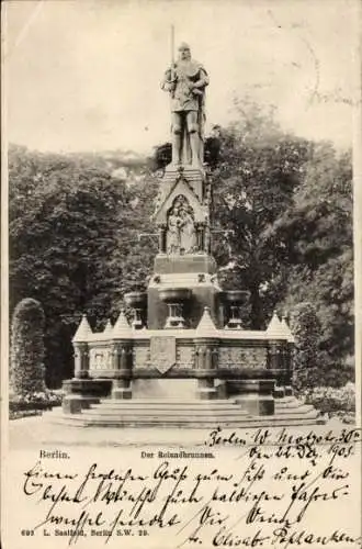 Ak Berlin Tiergarten, Rolandbrunnen