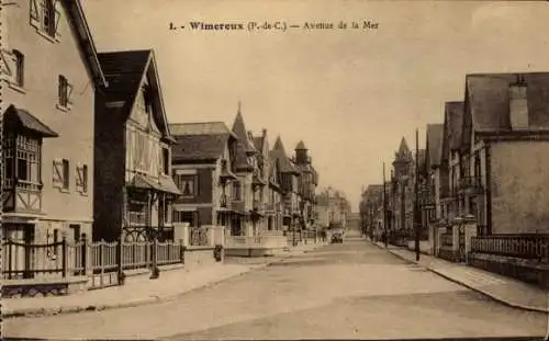 Ak Wimereux Pas de Calais, Avenue de la Mer,  Architektur, Straße, Häuser