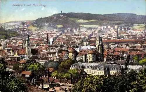 Ak Stuttgart in Württemberg, Gesamtansicht, Hasenberg
