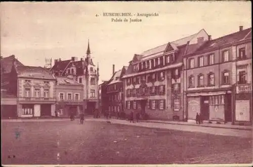 Ak Euskirchen Nordrhein Westfalen, Amtsgericht, Palais de Justice,  Gebäude, Stadtansicht