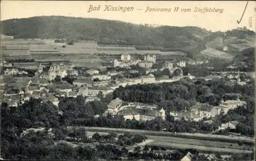 Ak Bad Kissingen Unterfranken Bayern, Panoramablick auf  Staffelsberg,  Architektur