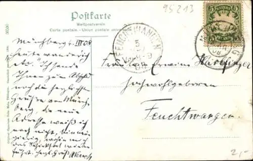 Ak Münchberg in Oberfranken Bayern, Stadtansicht, Kirche, Häuser, Straßen, Landschaft,  