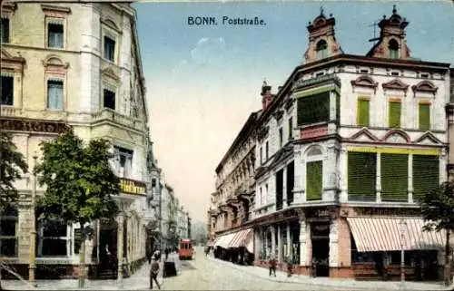 Ak Bonn am Rhein,  Poststraße,  Architektur, Straßenansicht